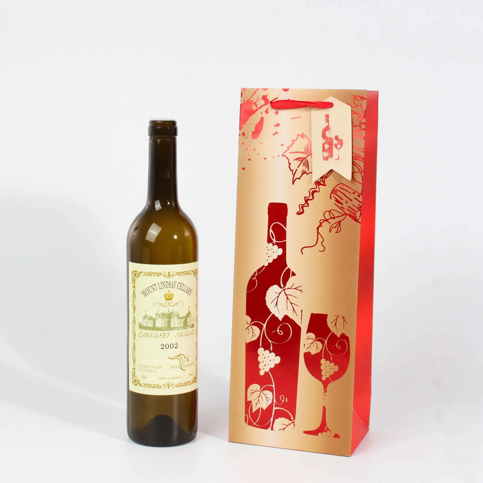 Christmas Wine Gift Bags with Gold Highlights 3