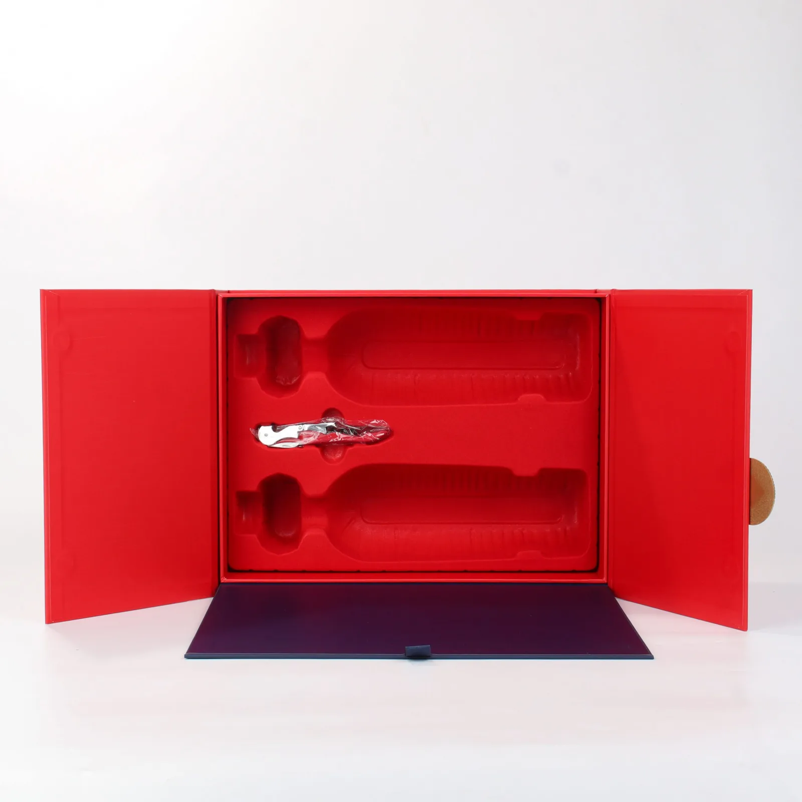Luxury Double-Bottle Red Wine Gift Box with Double-Door Design 4