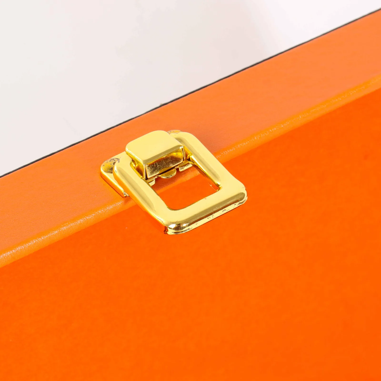 Orange Leather Double Bottle Wine Gift Box with Wine Tools 4