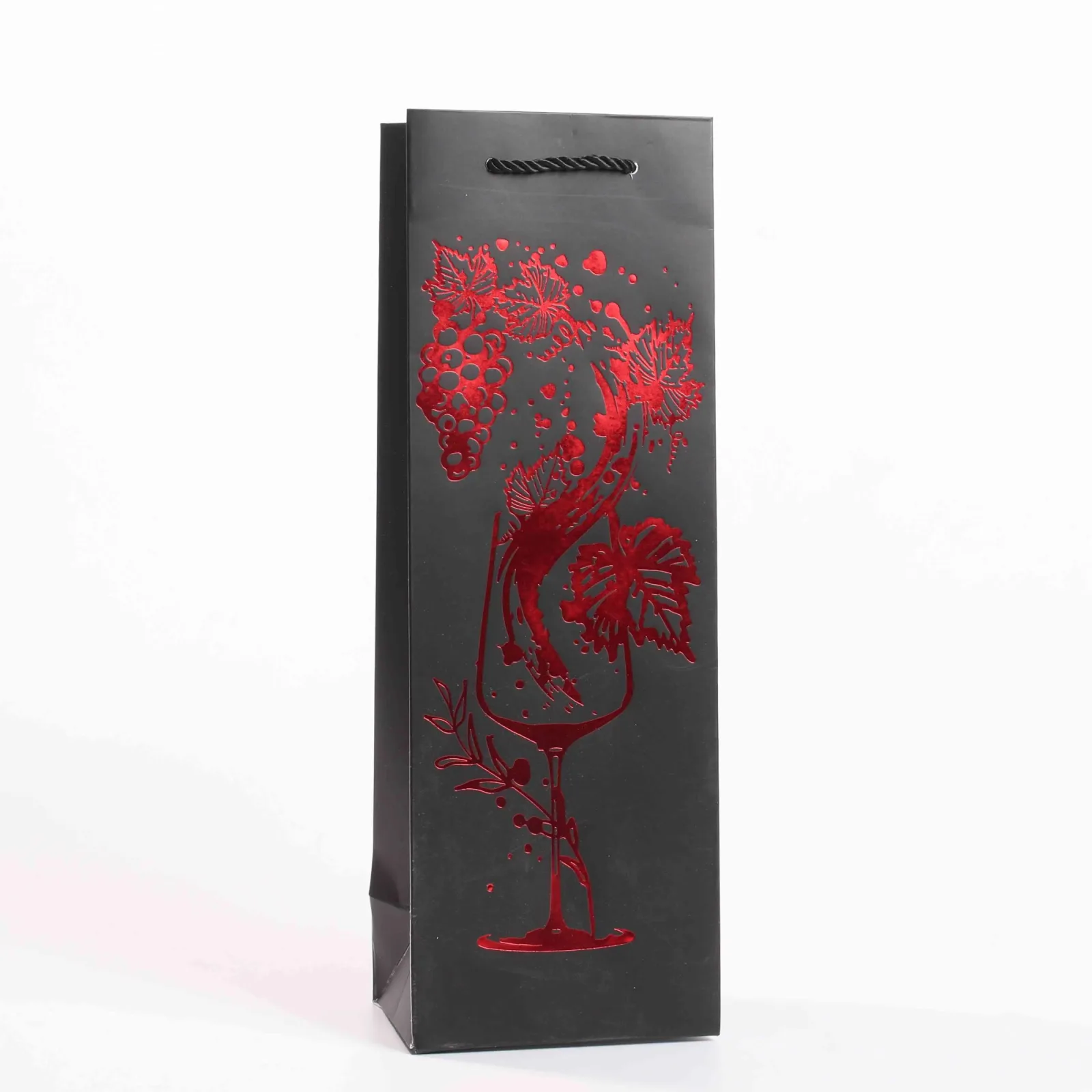White Cardstock Wine Gift Bag with Foil Stamping 3