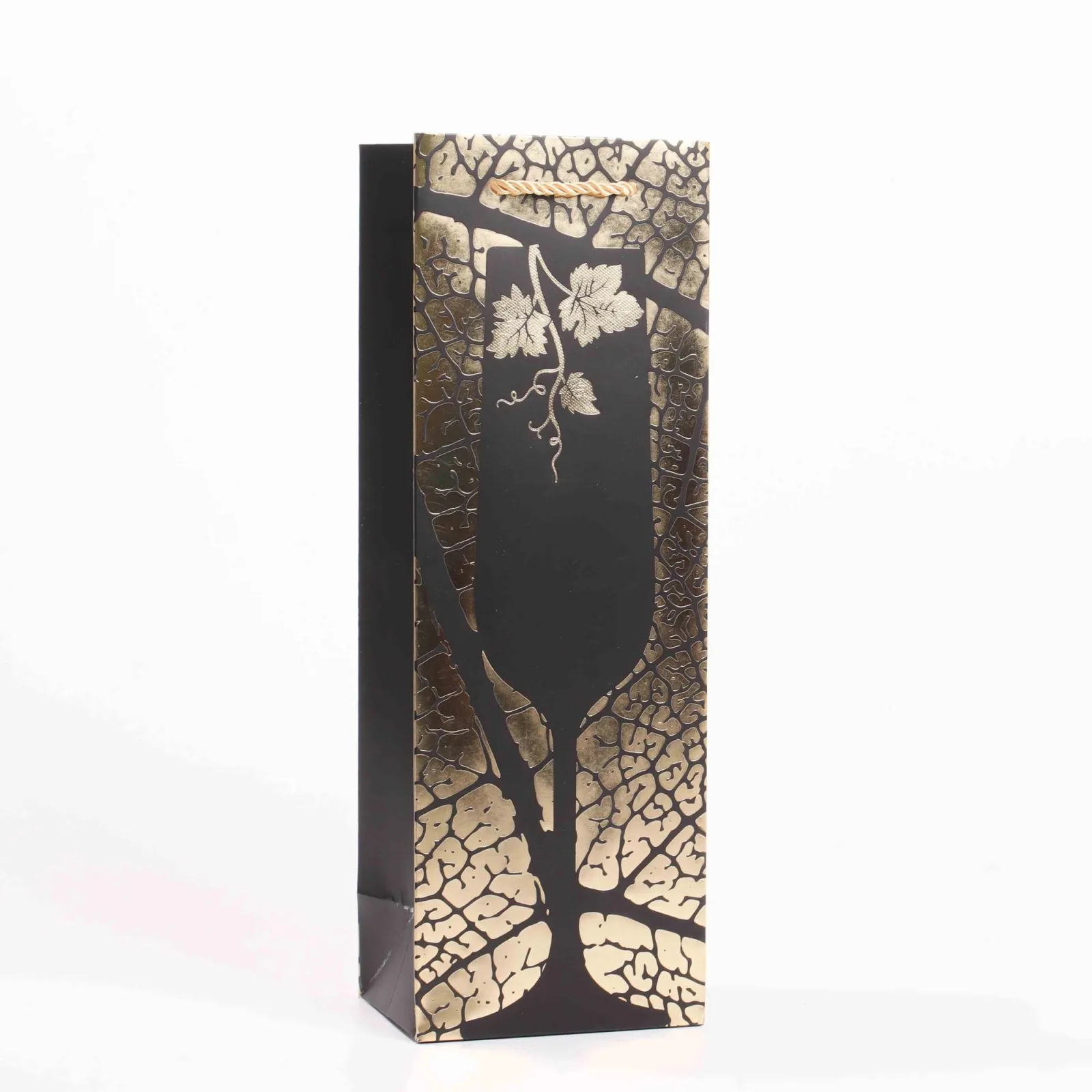 White Cardstock Wine Gift Bag with Foil Stamping 5