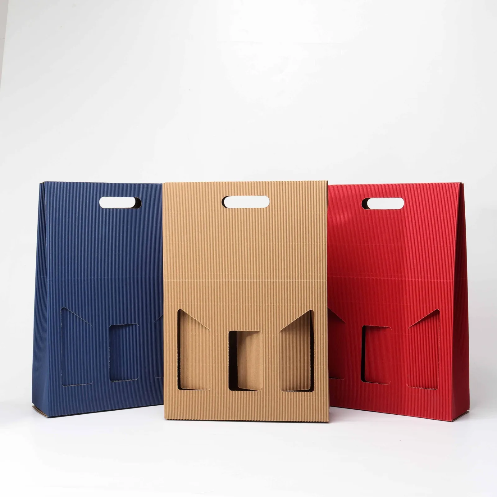 Eco-Friendly Wine Shipping Boxes With Handle, Single to Triple Bottle